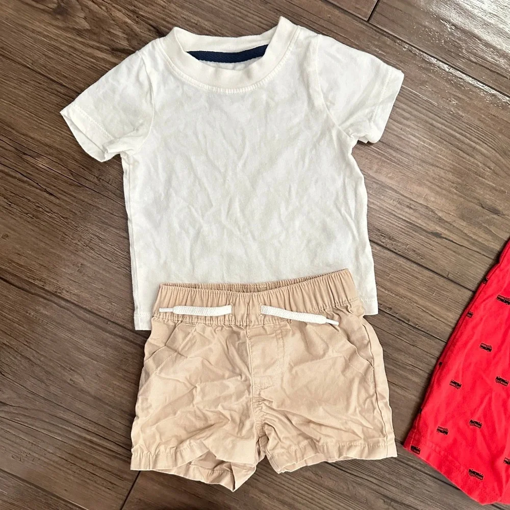 Carter's Baby Boy Outfit Lot 6 Piece Overalls‎ Romper Shorts Set 6M